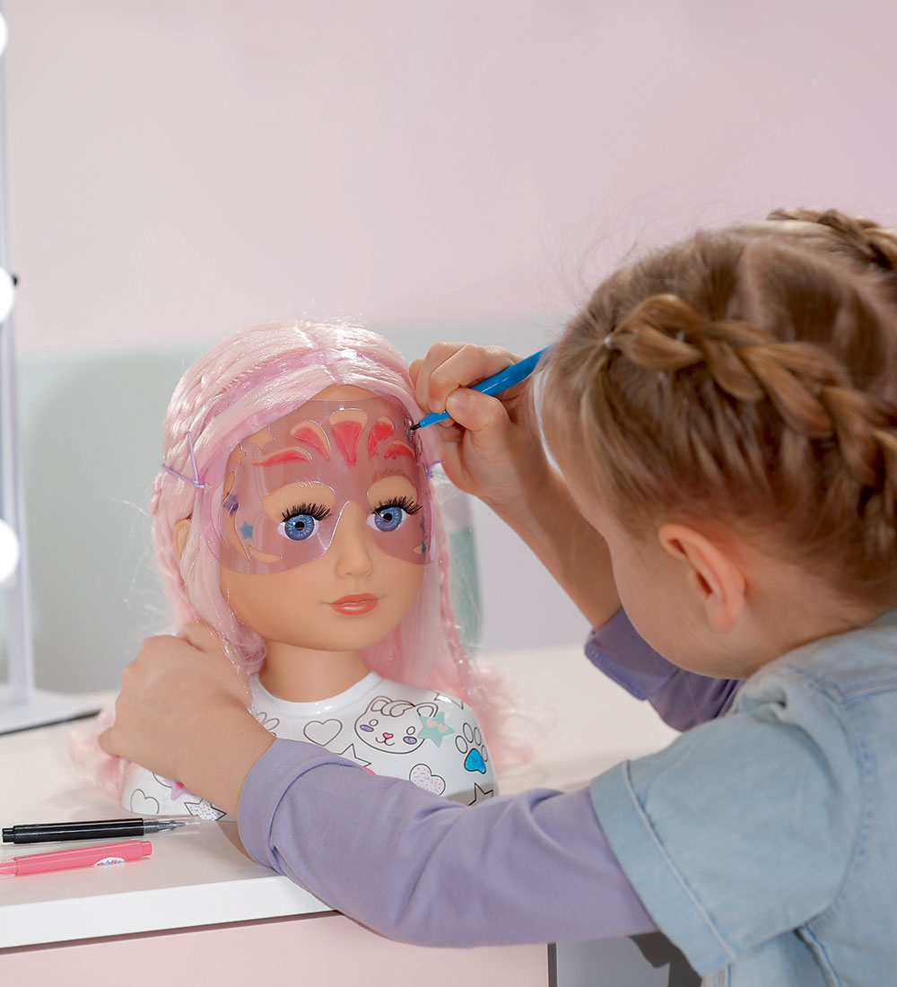 Baby Born Sminkehoved m. Tilbehør - Sister Styling Artist