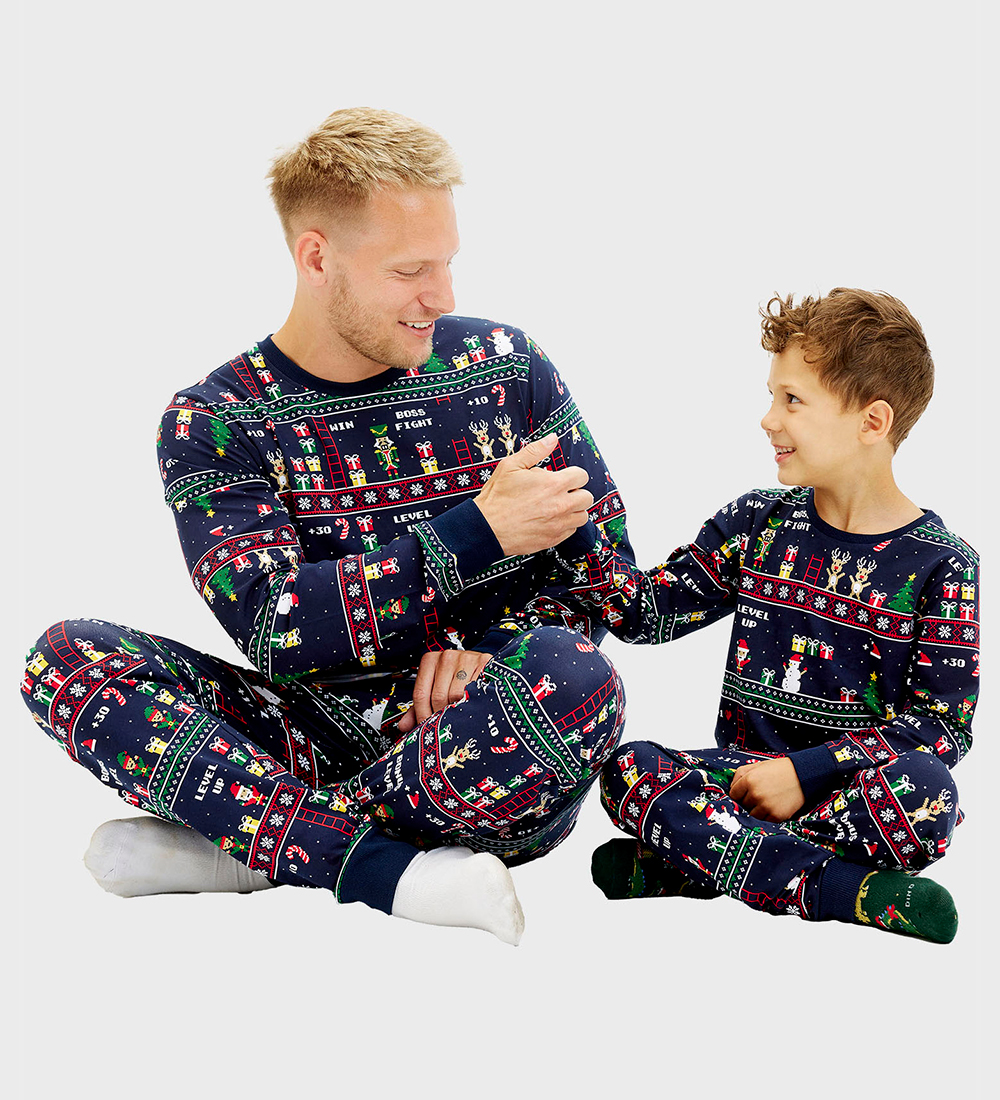Jule-Sweaters Nattøj - Vintage Gaming - Navy