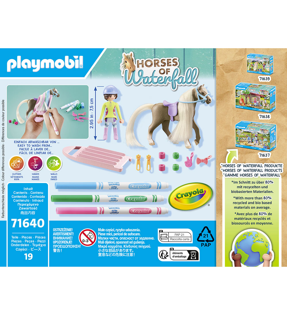 Playmobil Horses Of Waterfall - Vaskbar Heste-sæt - 71640 - 19 D