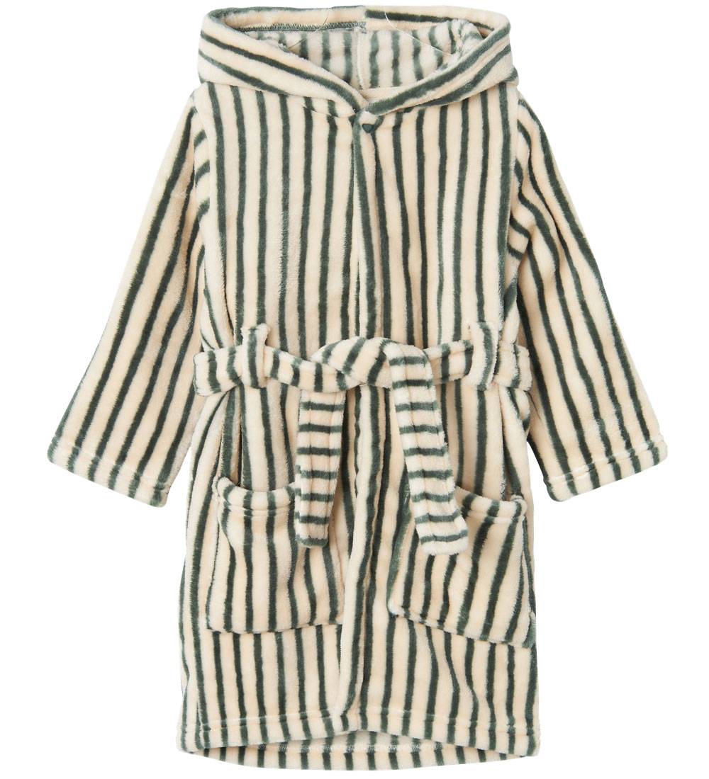 Name It Badekåbe - Velour - NmmRacer - Dark Forest m. Striber