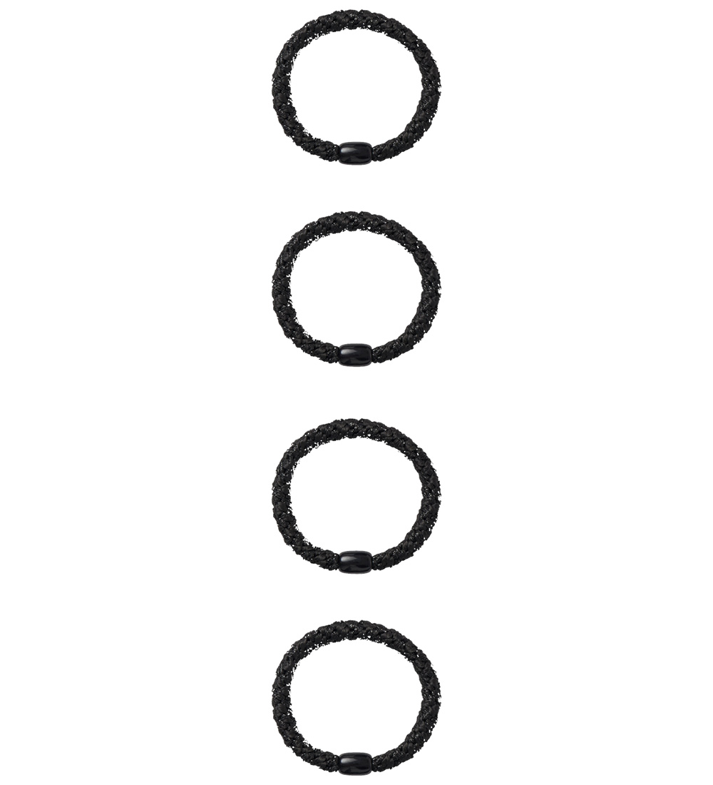 Name It Hårelastikker - 4-pak - NkfAcc-Arise -  Black/W. Glitter