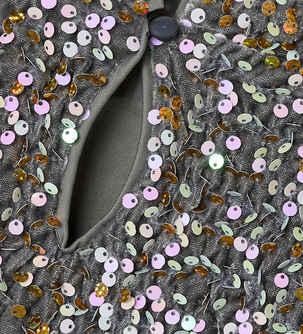 Name It Bluse - NkfRunica - Granite Grey/Gold m. Palietter