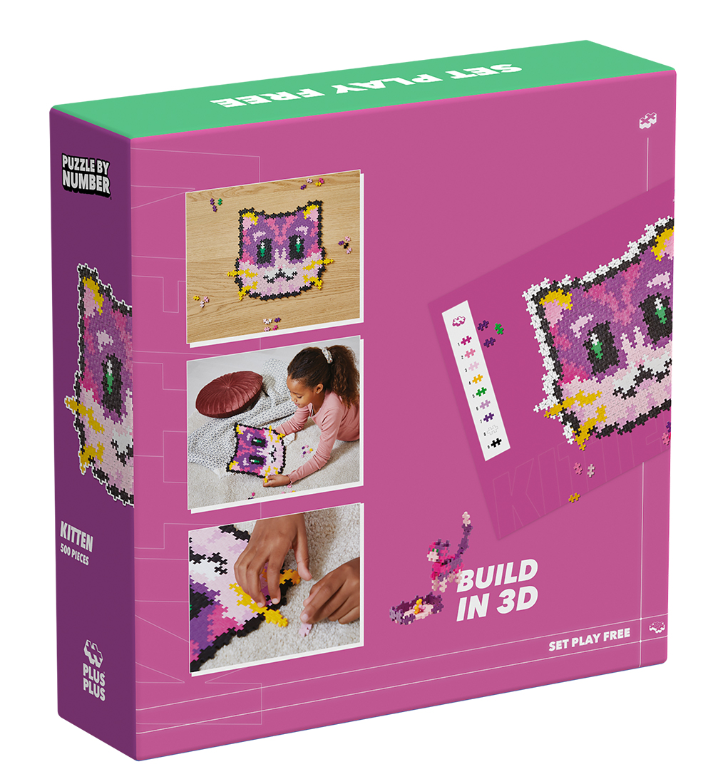 Plus-Plus Puzzle By Number - 500 stk. - Kitten