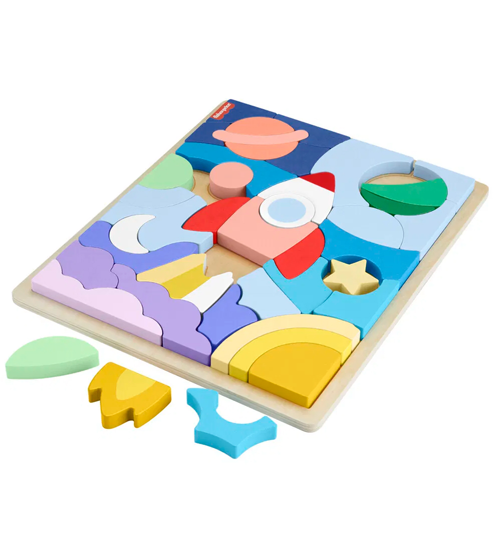 Fisher-Price Puslespil - 42 Brikker - Træ - Space