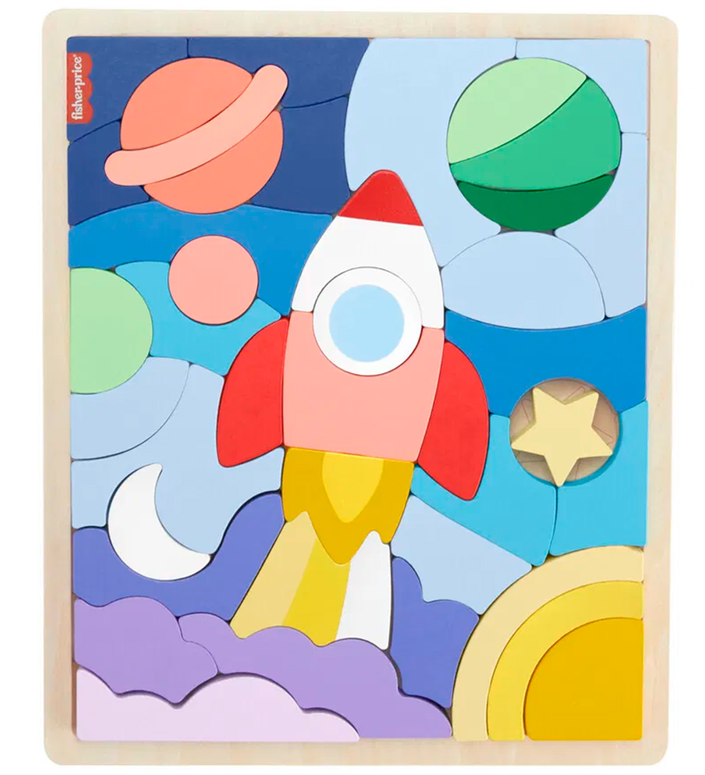 Fisher-Price Puslespil - 42 Brikker - Træ - Space
