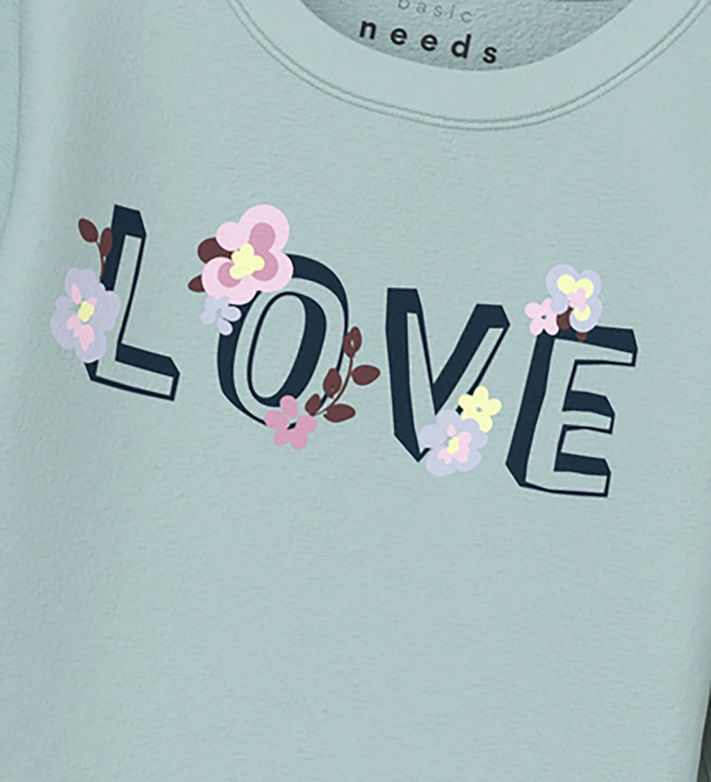 Name It Bluse - NbfVubie - Gray Mist/Love/Flowers