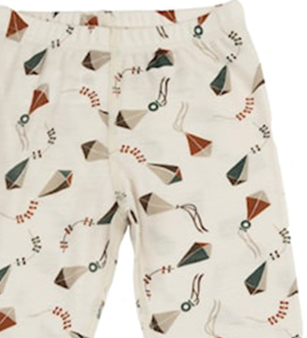 Katvig Leggings - Uld - Off White m. Drager