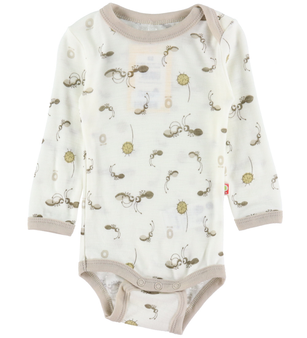 Katvig Body l/æ - Uld - Off White m. Myrer
