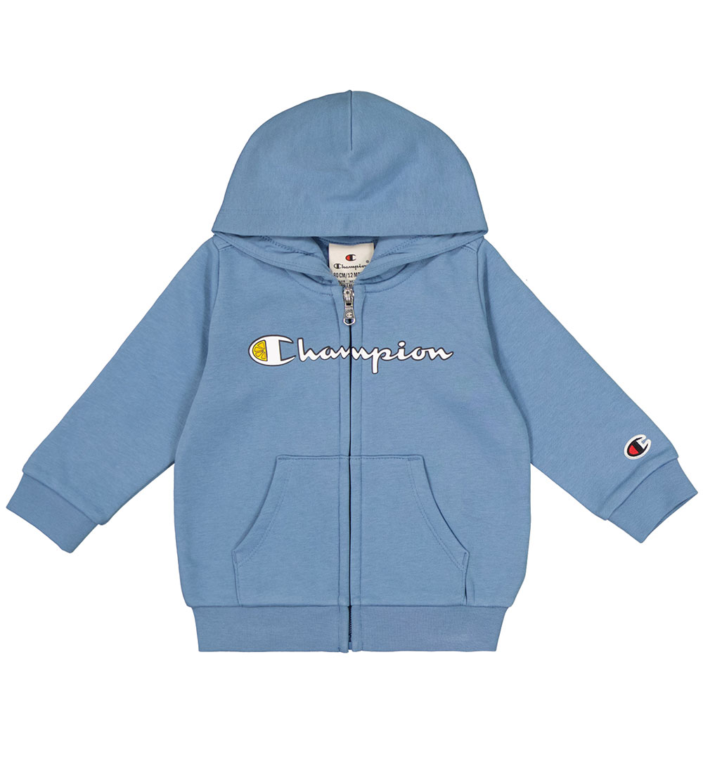 Champion Sweatsæt - Hooded Full Zip - Coronet Blue