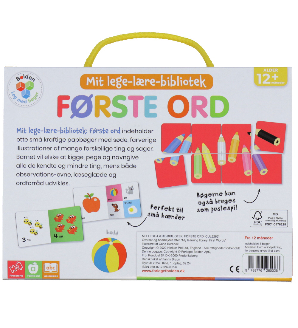 Forlaget Bolden Bøger - Mit Lege-lære-bibliotek - Første Ord