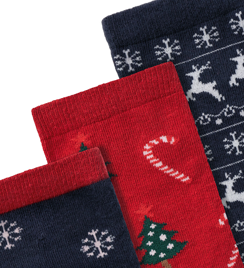Name It Strømper - NknRichristmas - 3-pak - Dark Sapphire/Jester
