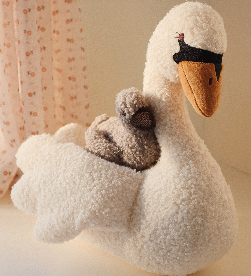 Konges Sløjd Bamse m. Musik - Swan - 26 cm - Off White