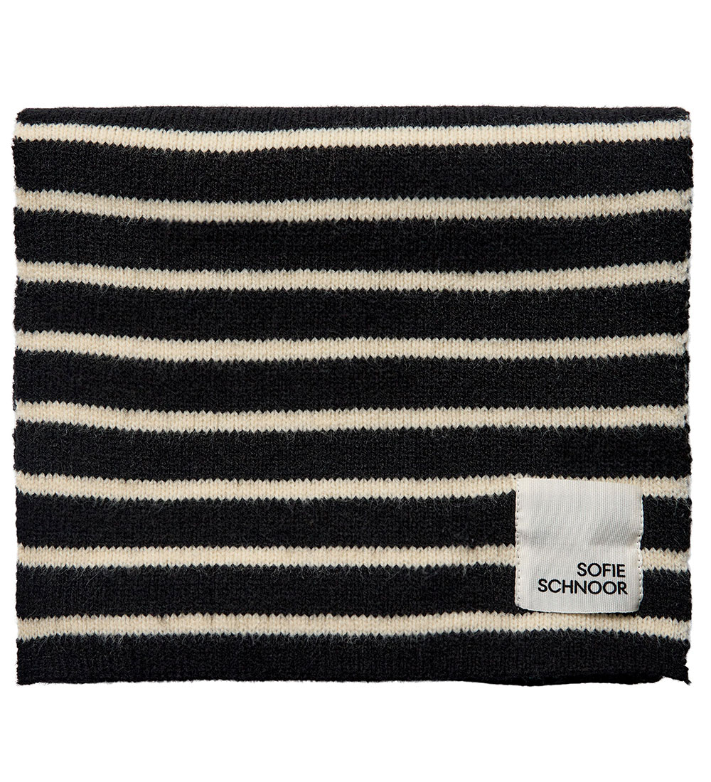 Sofie Schnoor Tørklæde - Strik - Black/Stripes