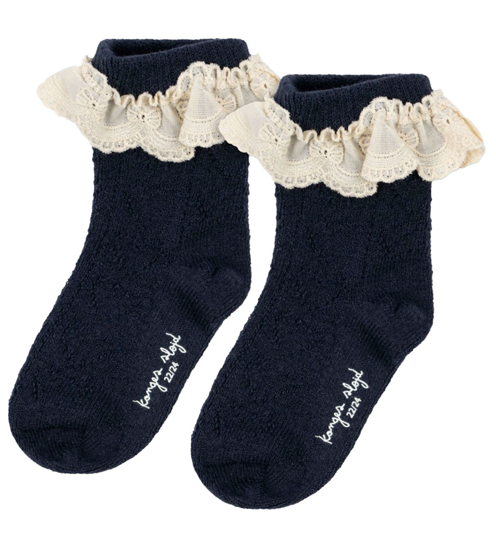 Konges Sløjd Strømper - Uld - Navy/Blonde