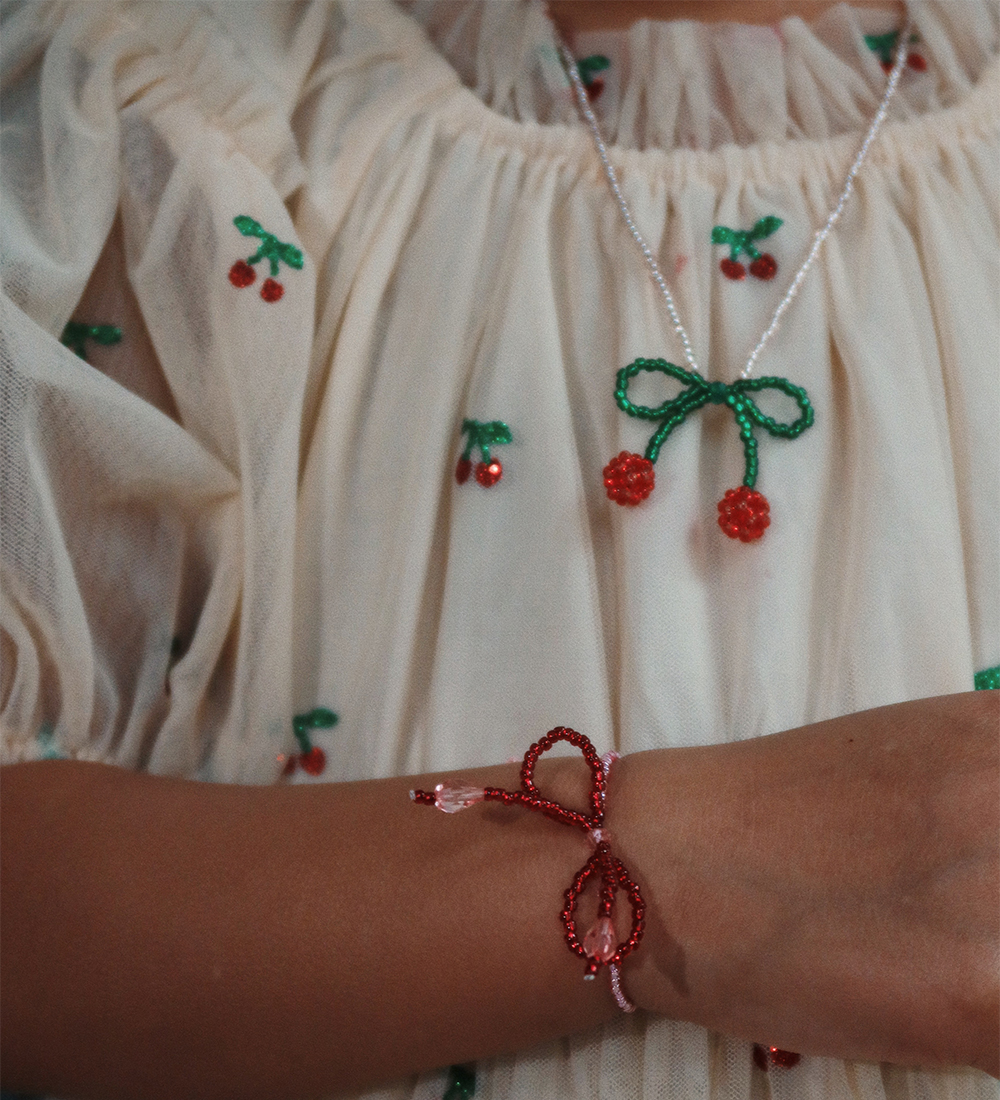 Konges Sløjd Smykkesæt - Armbånd/Halskæde - Cherry