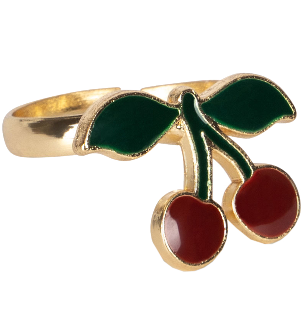 Konges Sløjd Smykkesæt - Armbånd/Halskæde/Ring - Gold/Cherry