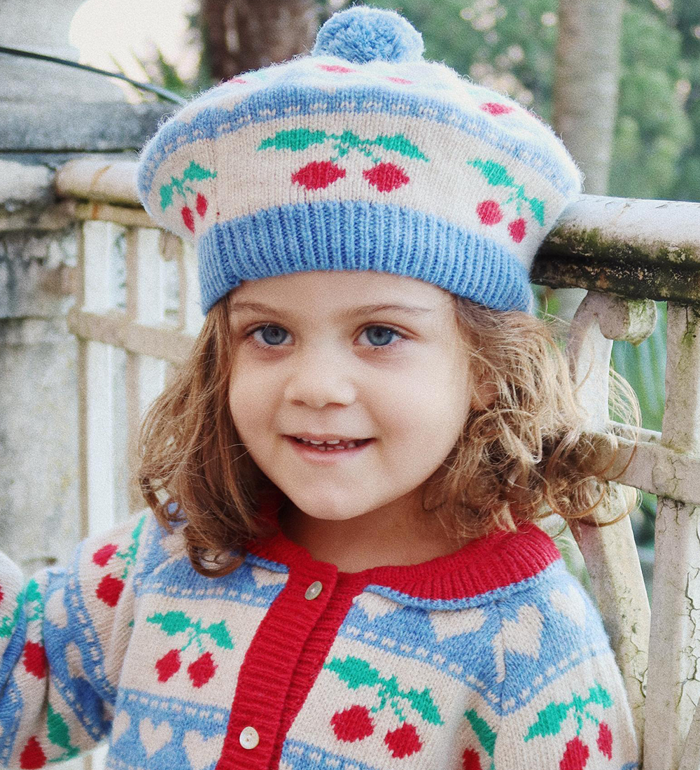 Konges Sløjd Hue - Beret - Uld - Belou - Cherry Stripe