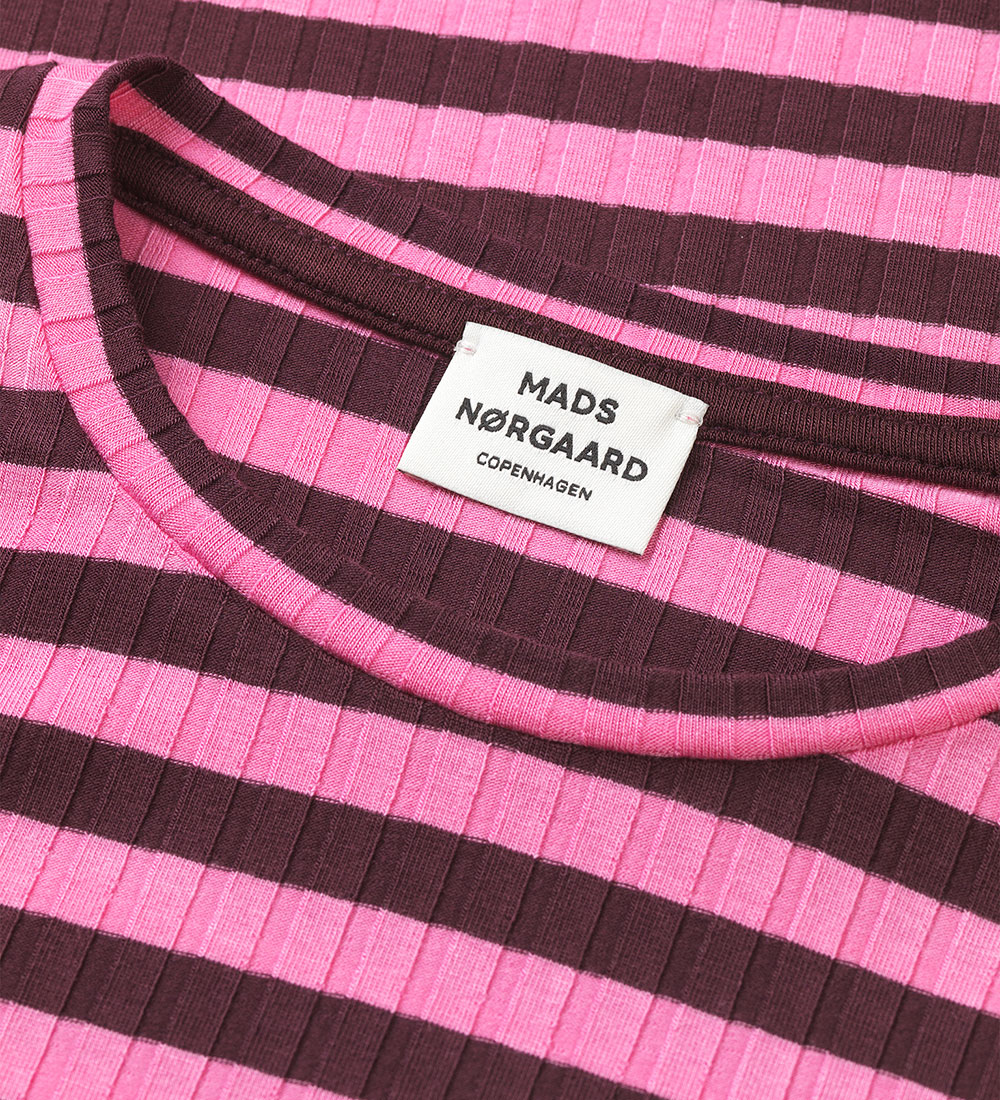 Mads Nørgaard Bluse - Rib - Talika - Plum Perfect/Carmine Rose