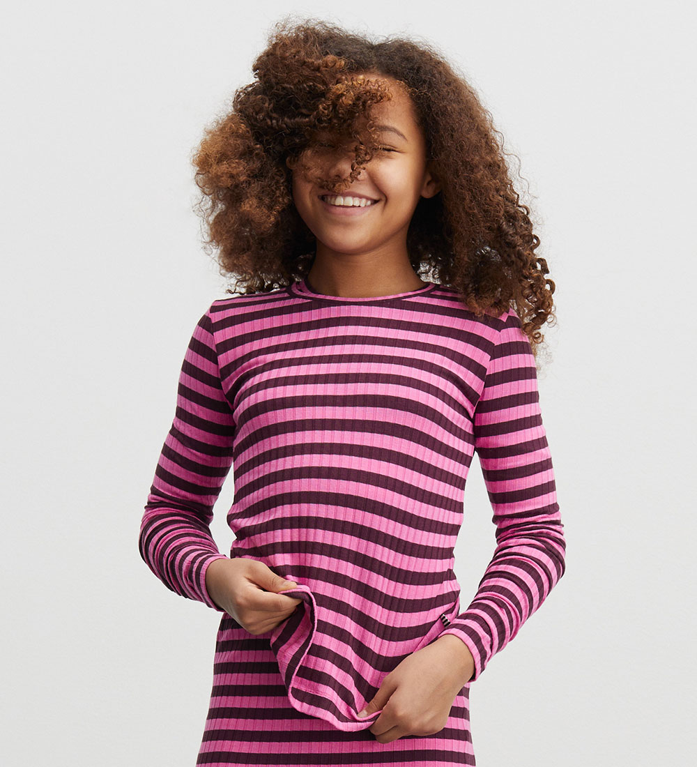 Mads Nørgaard Bluse - Rib - Talika - Plum Perfect/Carmine Rose