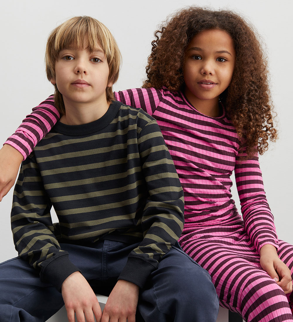 Mads Nørgaard Bluse - Rib - Talika - Plum Perfect/Carmine Rose