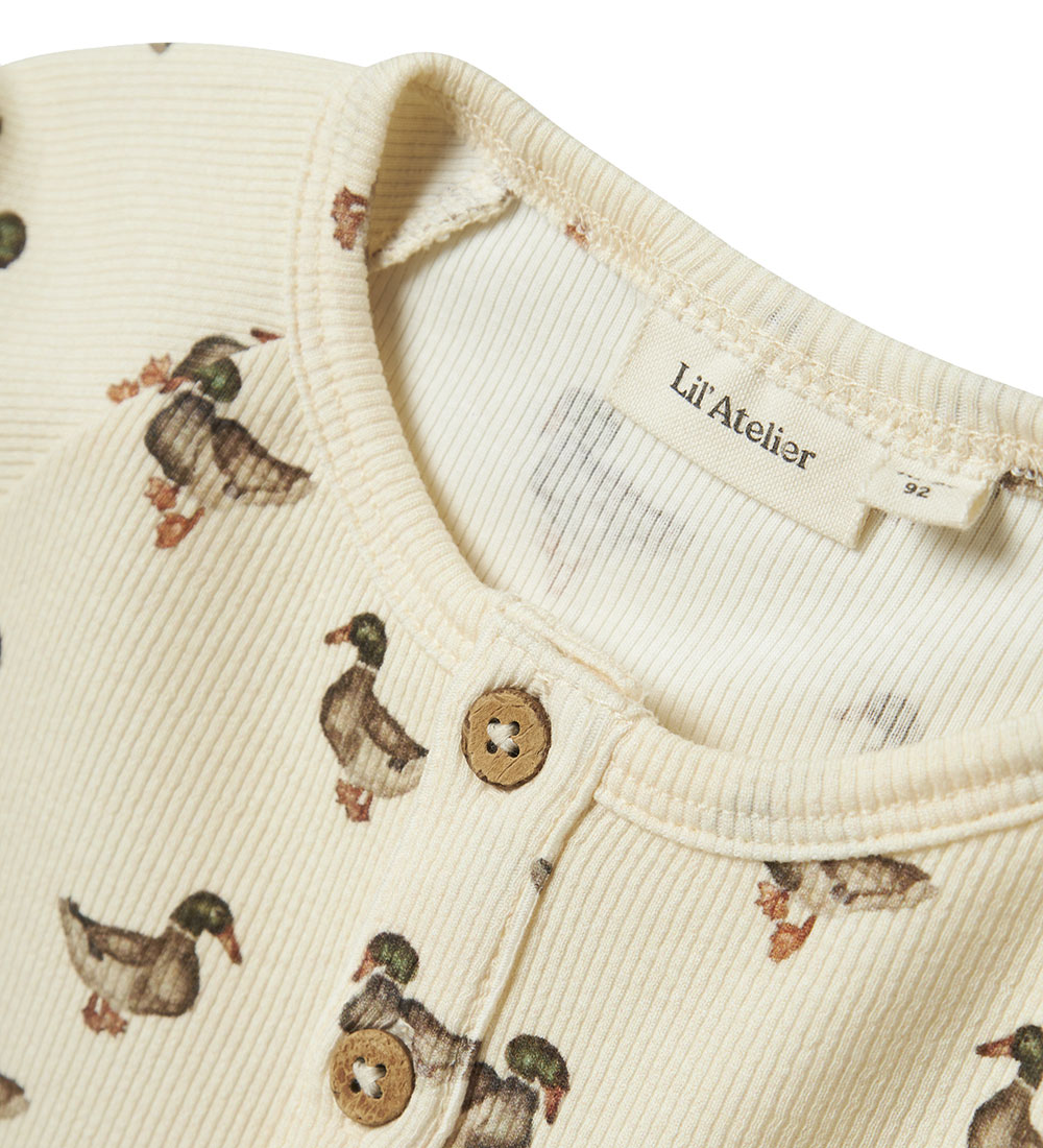 Lil Atelier Bluse - NmmGavo - Rib - Turtledove/DUCK