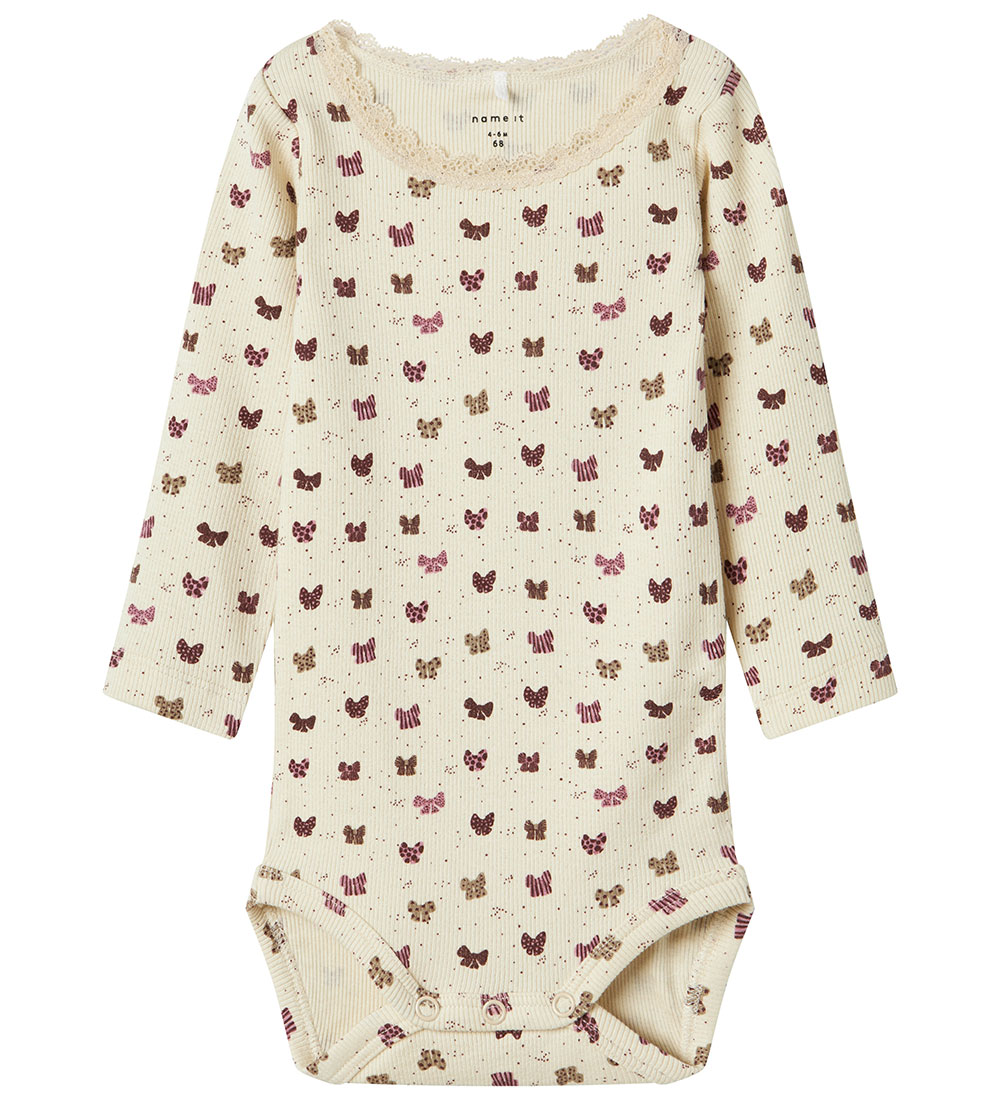 Name It Body l/Æ - Rib - NbfRibow - Summer Sand m. Sløjfer