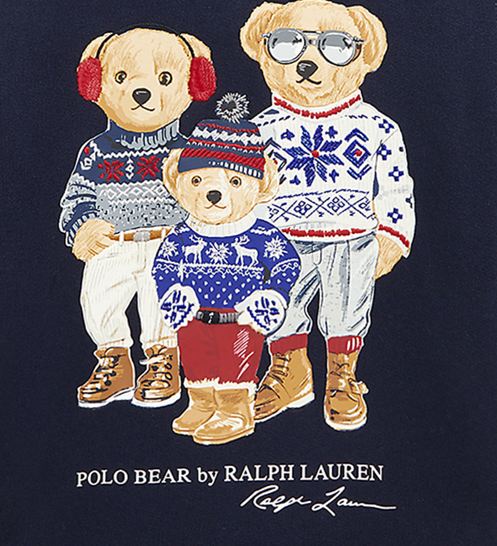 Polo Ralph Lauren Hættetrøje - Navy m. Bamser