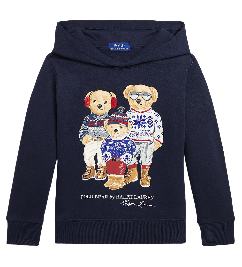 Polo Ralph Lauren Hættetrøje - Navy m. Bamser