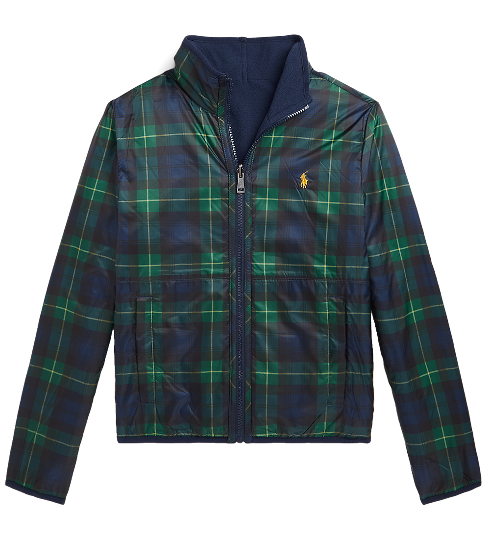 Polo Ralph Lauren Fleecejakke - Vendbar - Navy/Grønternet