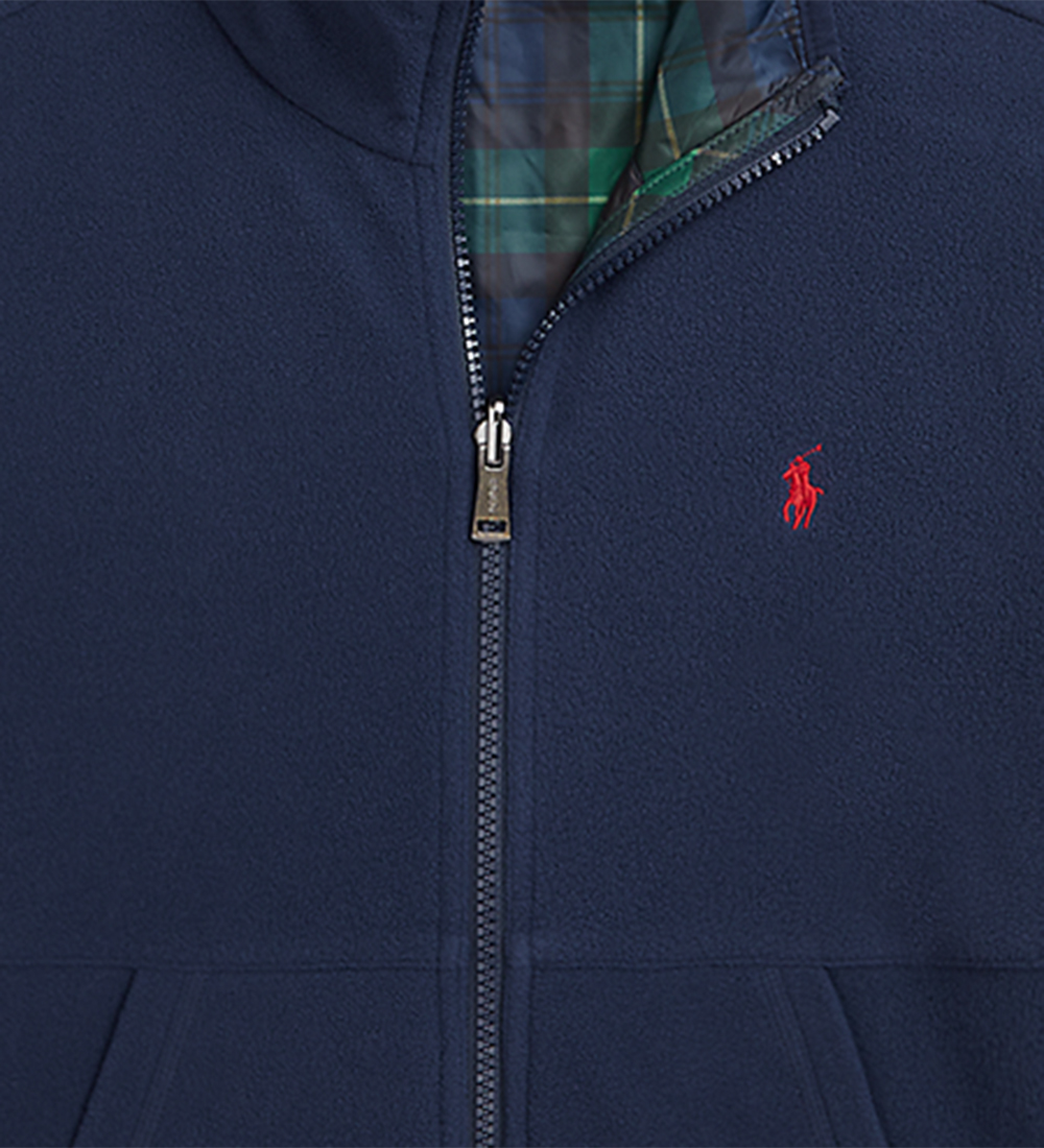 Polo Ralph Lauren Fleecejakke - Vendbar - Navy/Grønternet