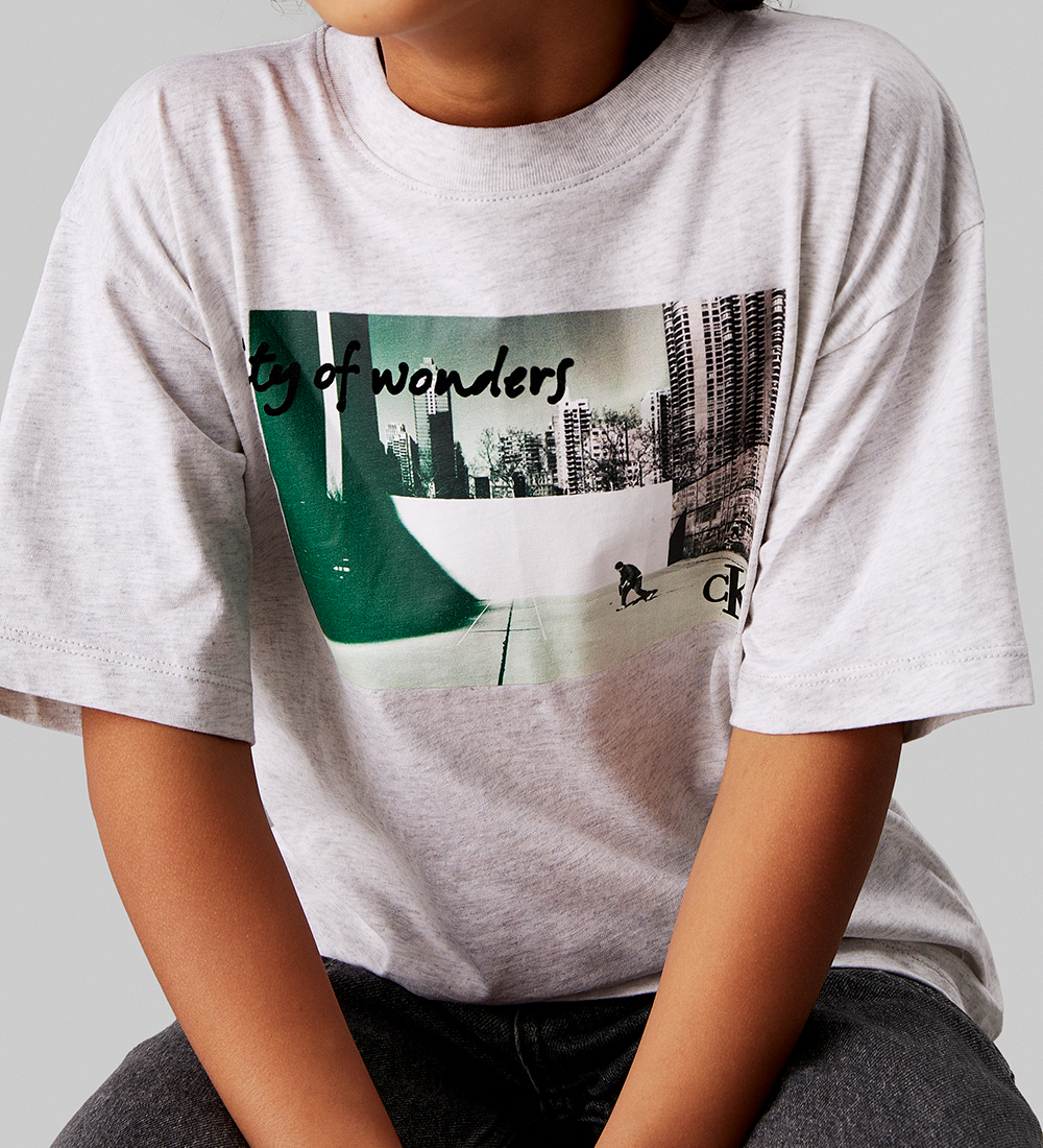 Calvin Klein T-shirt - City Scene Rlxd - Grey Heather