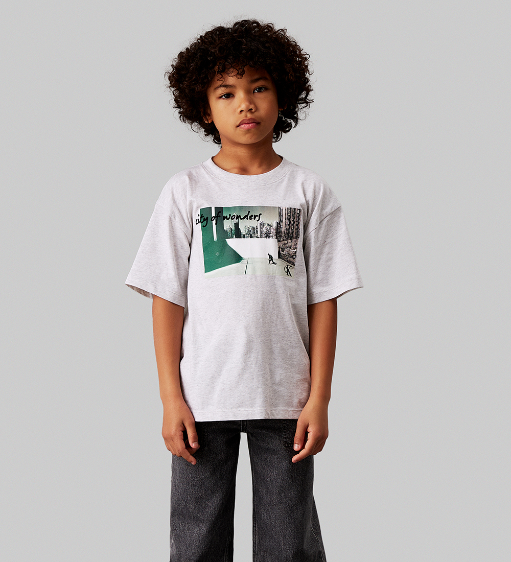 Calvin Klein T-shirt - City Scene Rlxd - Grey Heather