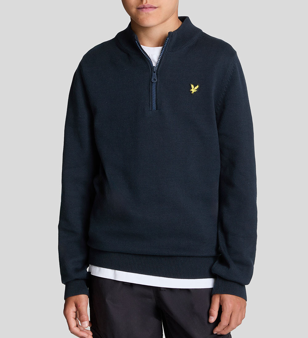 Lyle & Scott Sweatshirt - Strik - Quater Zip - Dark Navy