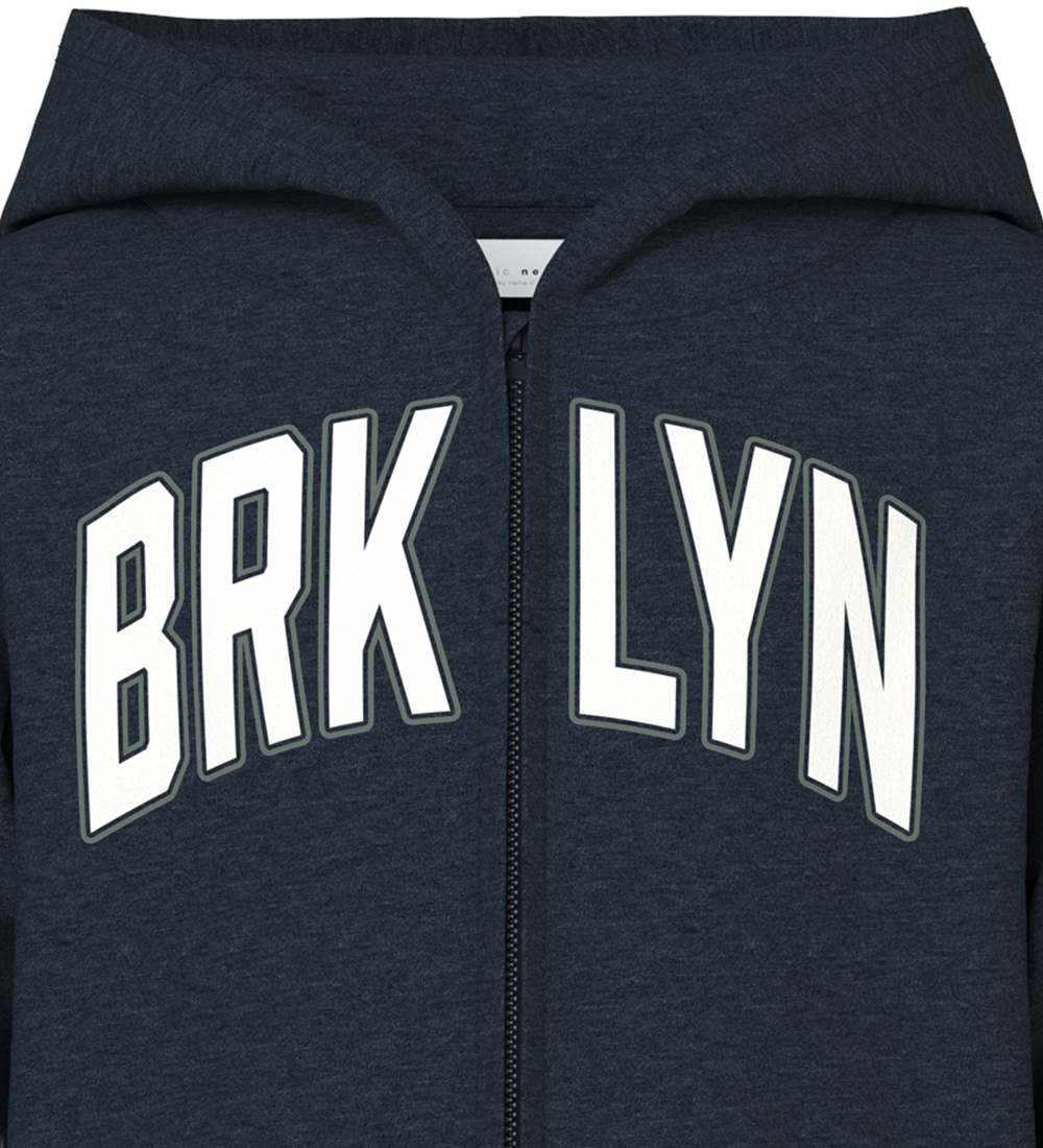 Name It Cardigan m. Hætte - NkmVidar - Dark Sapphire/Brooklyn