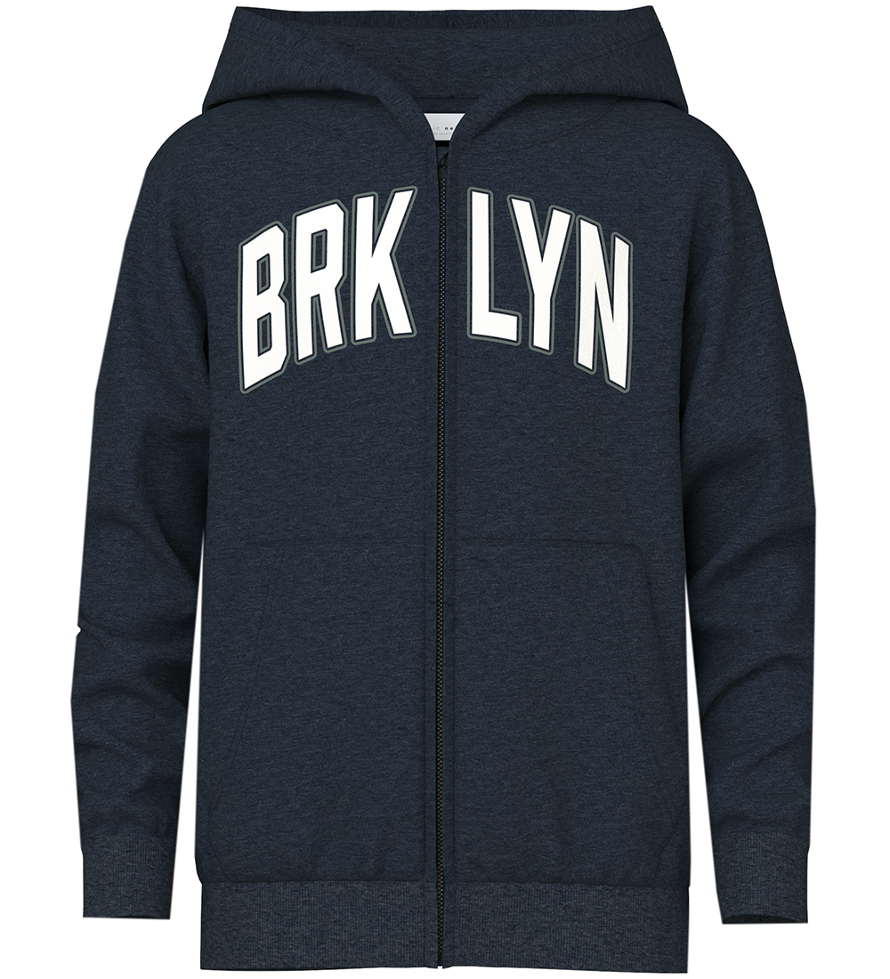 Name It Cardigan m. Hætte - NkmVidar - Dark Sapphire/Brooklyn