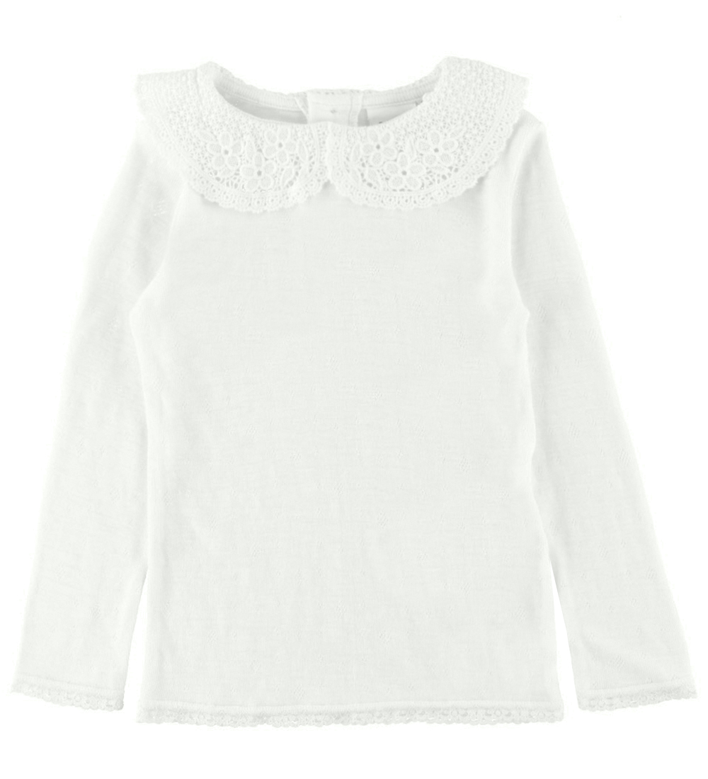Name It Bluse - Uld - NmfWang - Snow White m. Flæse/Hulmønster