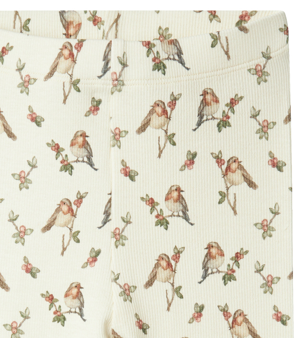 Lil' Atelier Leggings - Rib - NmfGavo - Turtledove/Bird