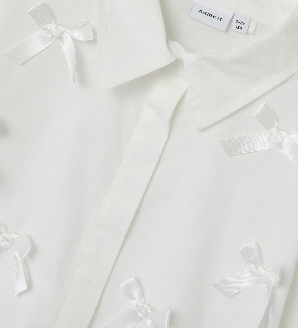Name It Skjorte - NkfOlara - Bright White/Bow