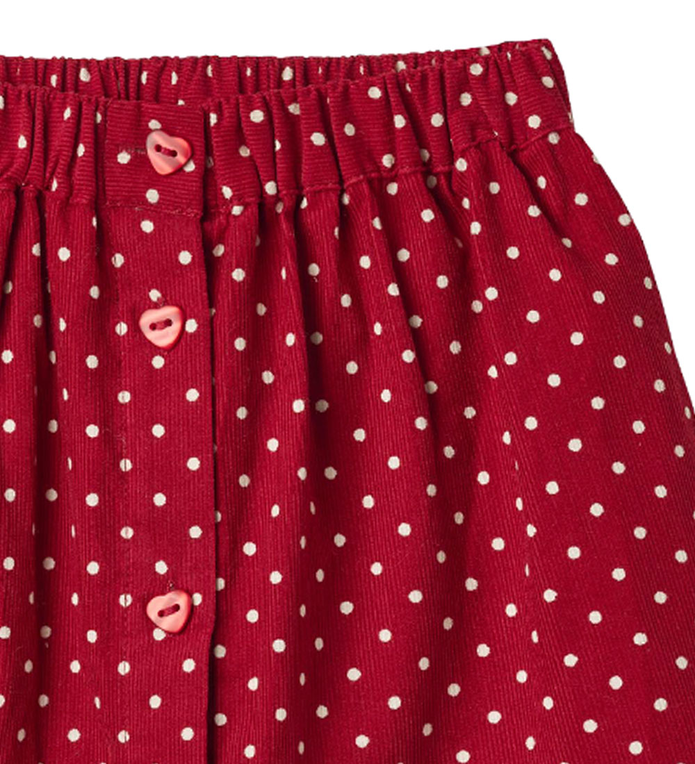 Fliink Nederdel - Fløjl - Dolly Dot - Pompeian Red