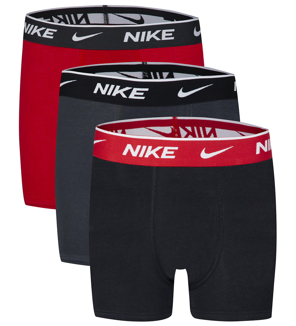 Nike Boxershorts - Dri-Fit Everyday Cotton - 3-Pak - Rød/Sort/Gr