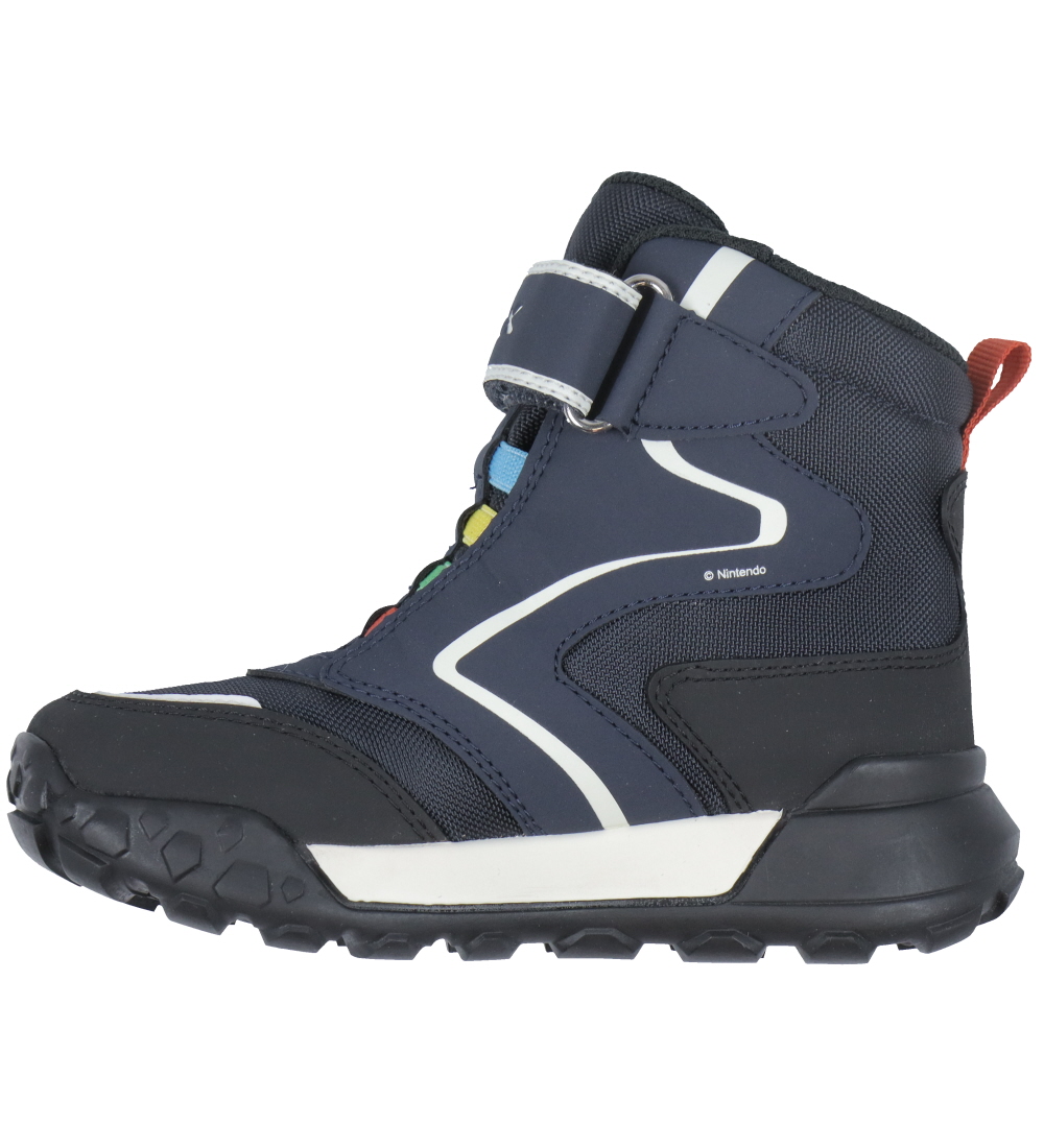 Geox Vinterstøvler - J Trekkyup - Super Mario - Tex - Navy/Sort