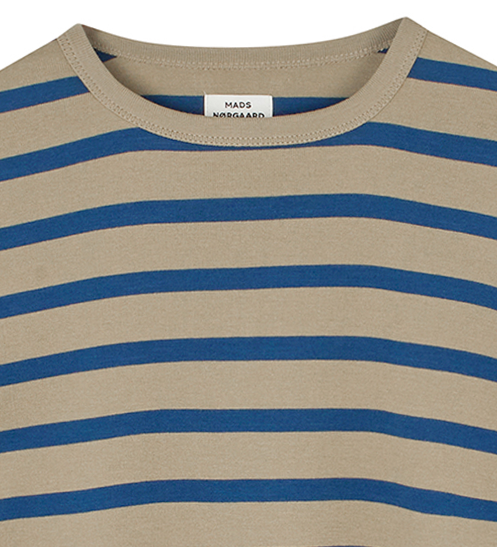 Mads Nørgaard Bluse - Rib - Tobino - Silver Sage/Midnight Navy