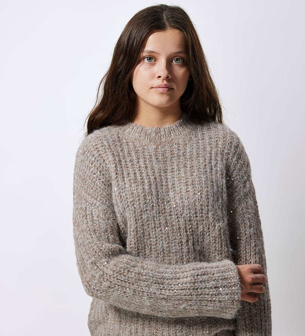 LMTD Bluse - Strik - NlfNuluis - Peyote/WITH SEQUINS