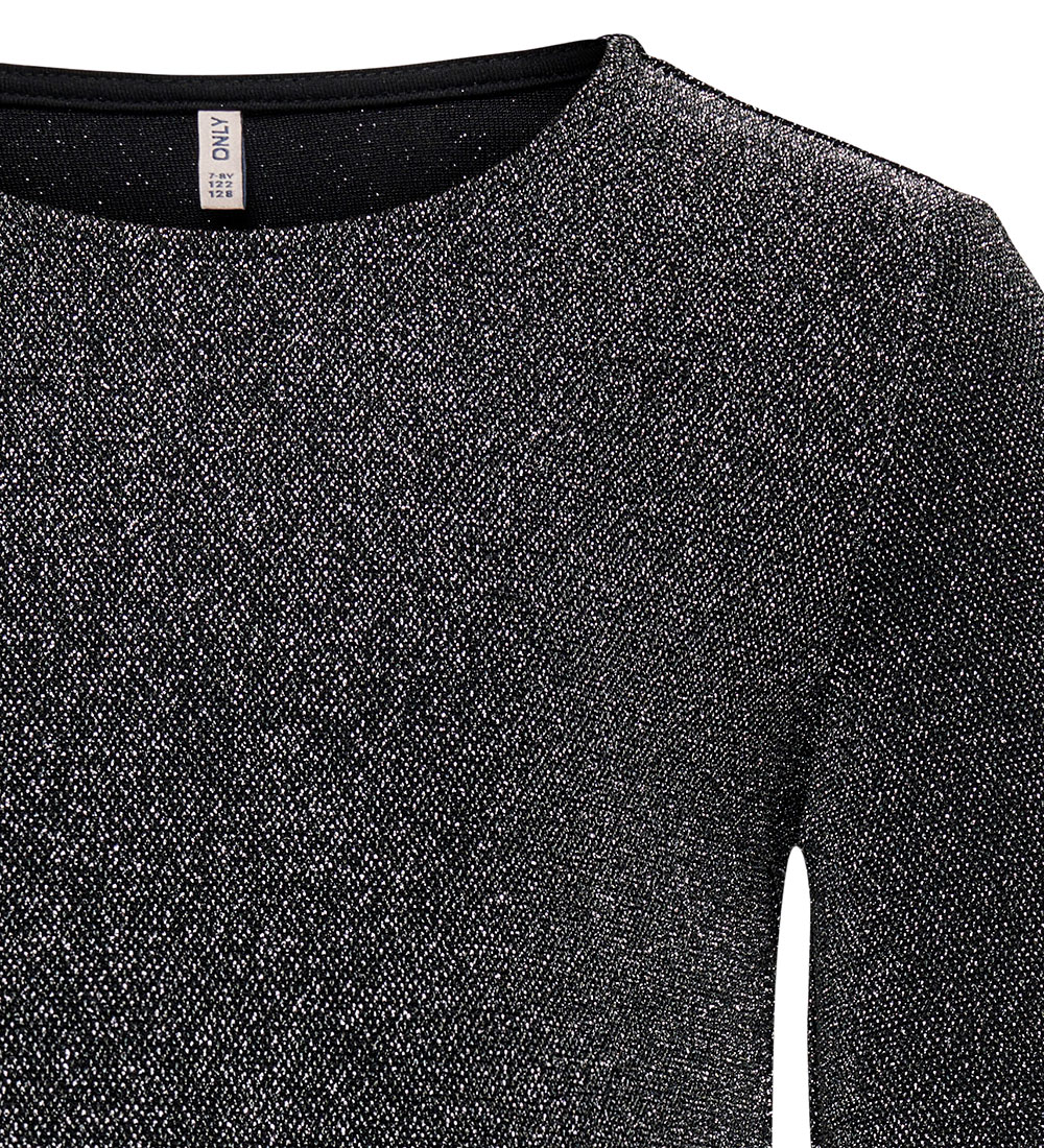 Kids Only Bluse - KogQueen - Black/W. Silver m. Glitter