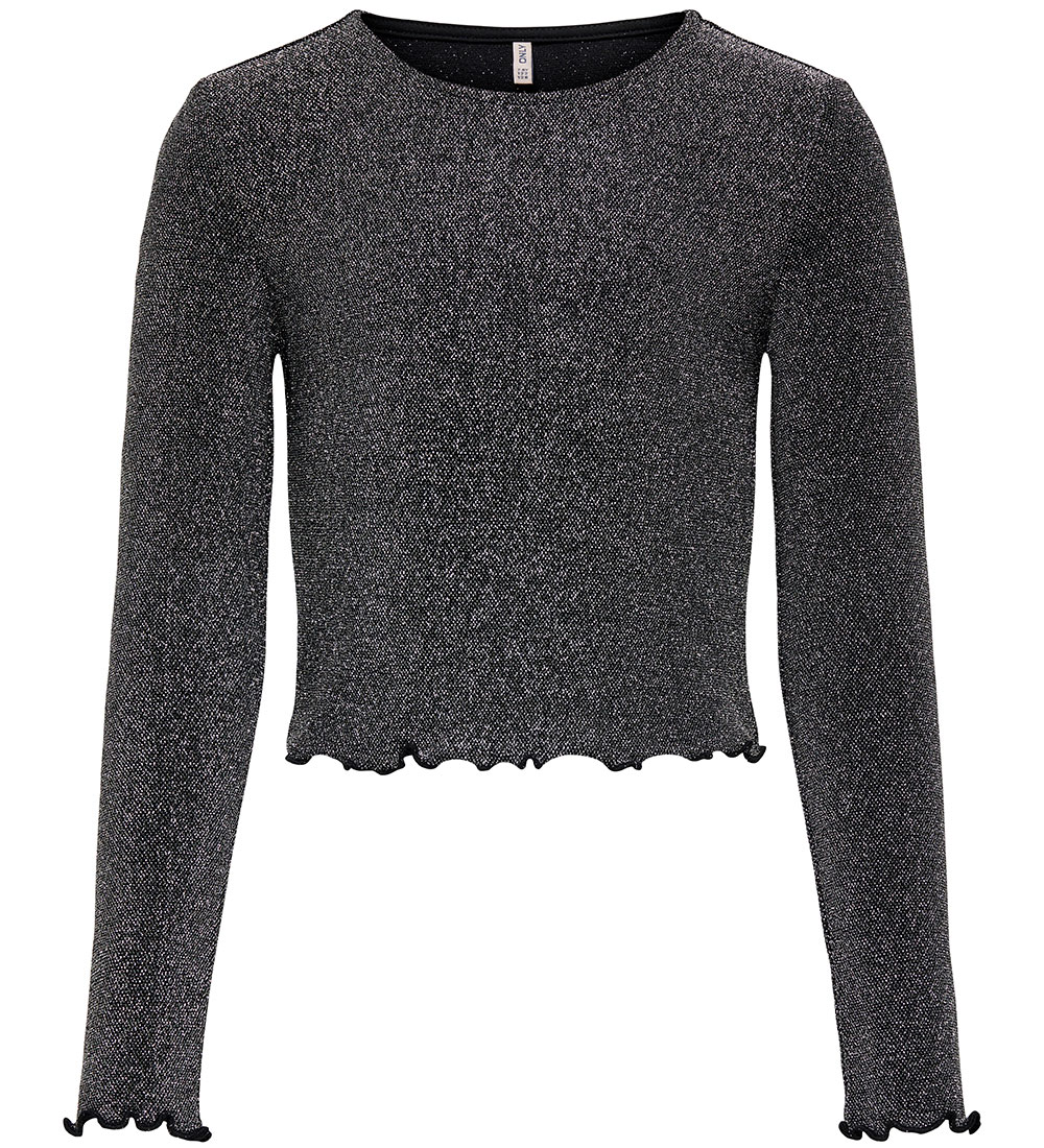Kids Only Bluse - KogQueen - Black/W. Silver m. Glitter