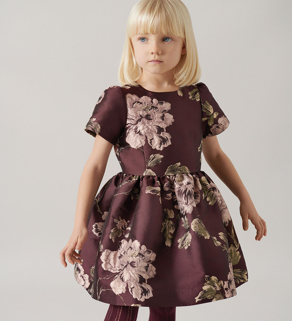 MarMar Kjole - Doreen - Deep Mulberry Jacquard