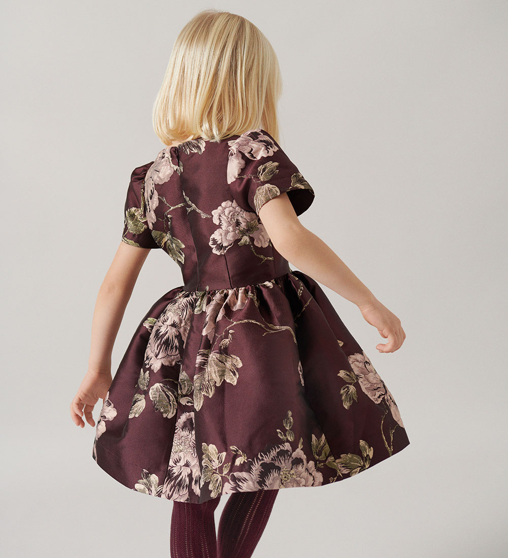 MarMar Kjole - Doreen - Deep Mulberry Jacquard