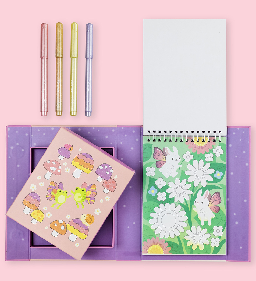 Tiger Tribe Farvesæt - Shimmer Colouring Set - Little Fairy Land