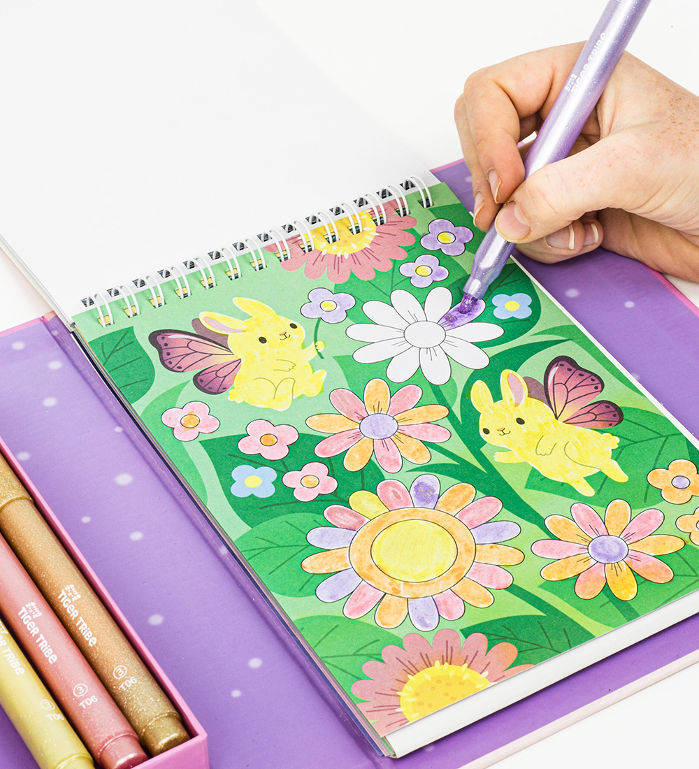 Tiger Tribe Farvesæt - Shimmer Colouring Set - Little Fairy Land
