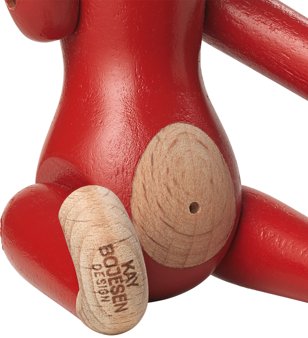 Kay Bojesen Træfigur - Abe - 9,5 cm - Vintage - Mini - Rød